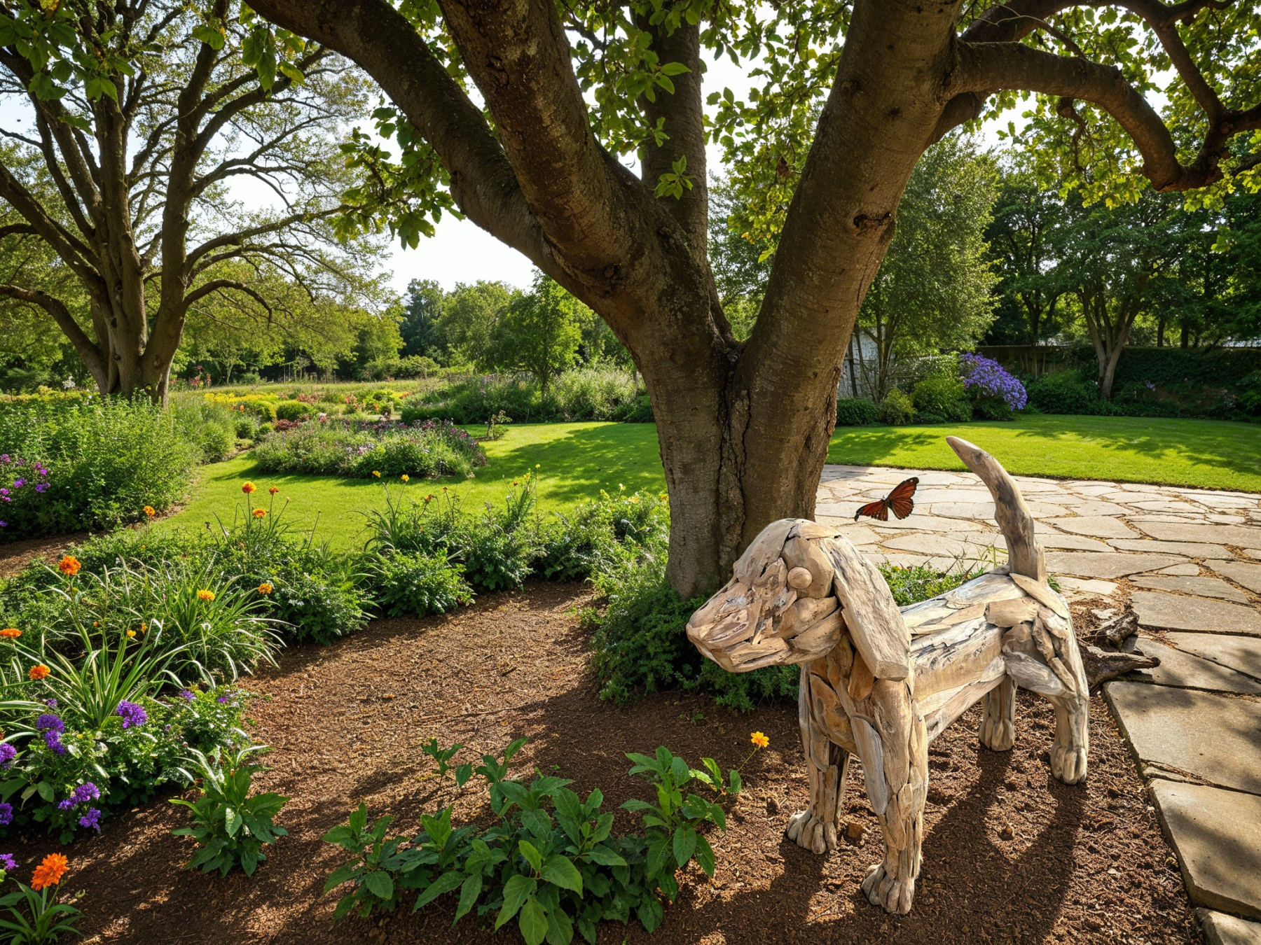 Labrador Wooden Dog Statue