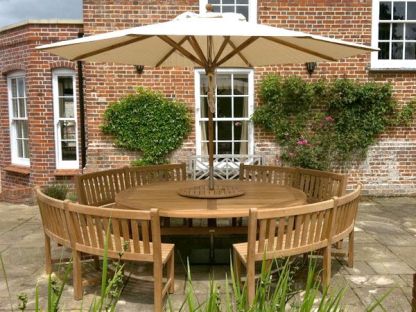 Chunky 2.1m Teak Table and Contour Benches | FSC® Certified