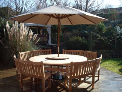 Chunky 2.1m Teak Table and Contour Benches | FSC® Certified