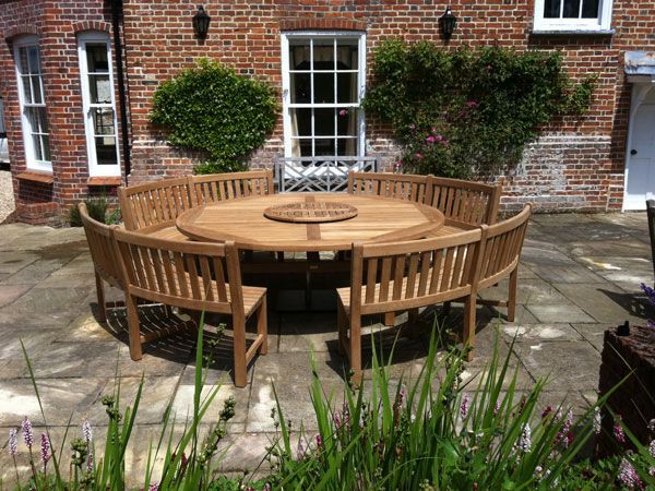 Chunky 2.1m Teak Table and Contour Benches | FSC® Certified