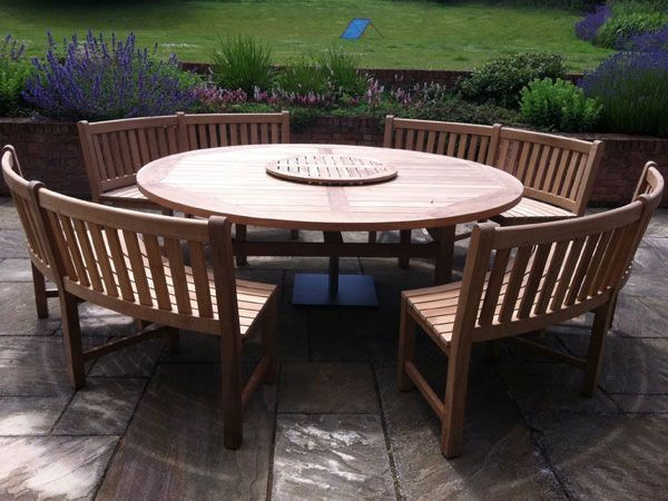 Chunky 2.1m Teak Table and Contour Benches | FSC® Certified