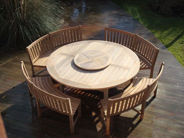 Chunky 2.1m Teak Table and Contour Benches | FSC® Certified