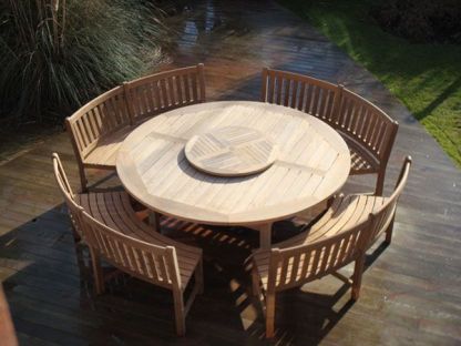 Chunky 2.1m Teak Table and Contour Benches | FSC® Certified