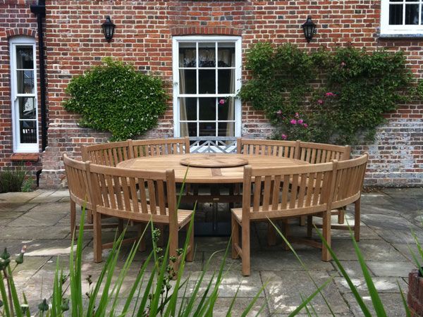 Chunky 2.1m Teak Table and Contour Benches | FSC® Certified