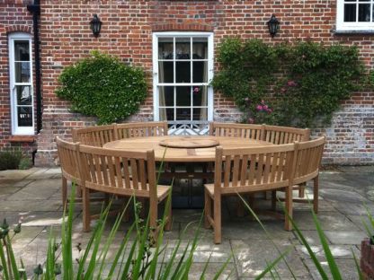 Chunky 2.1m Teak Table and Contour Benches | FSC® Certified
