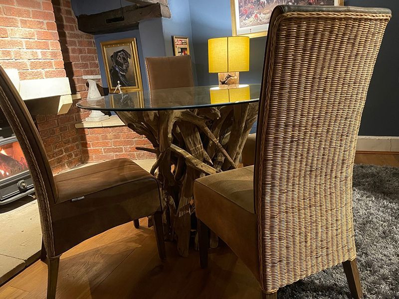 Ace Reclaimed Teak 4 Chair Round Dining Set