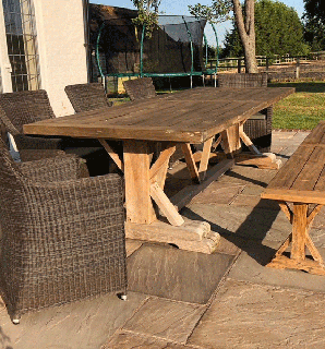 Valencia Teak Bench and Chair Set-Garden Furniture Centre-HighRange,Rattan,Teak,Tables,Dining Set,Outdoor Dining,Reclaimed Furniture-{collection_title}