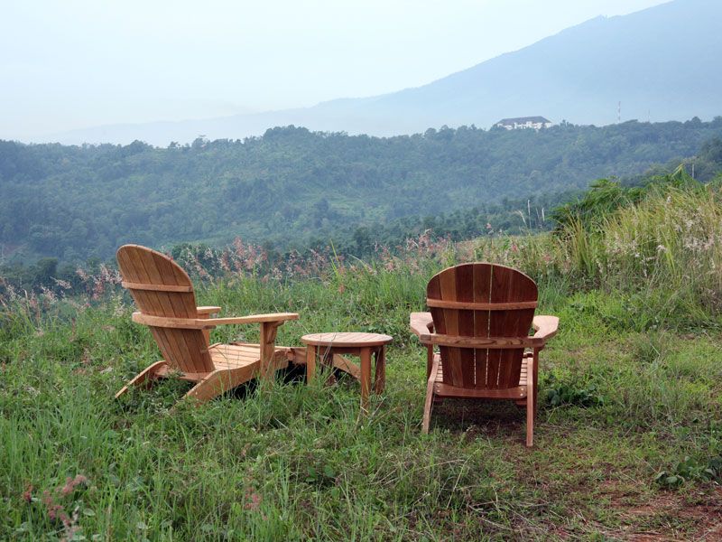Adirondack Chair & Footstool -Garden Furniture Centre-MidRange,Loungers & Daybeds,Teak,Outdoor Furniture,Teak Garden Furniture-{collection_title}