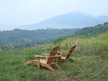 Double Adirondack Chair Set