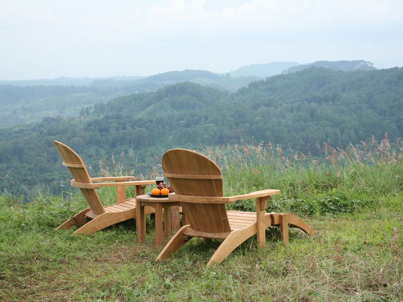 Double Adirondack Chair Set