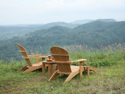 Double Adirondack Chair Set