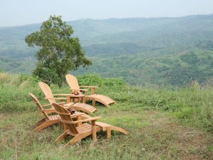 Double Adirondack Chair Set