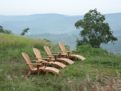 Double Adirondack Chair Set