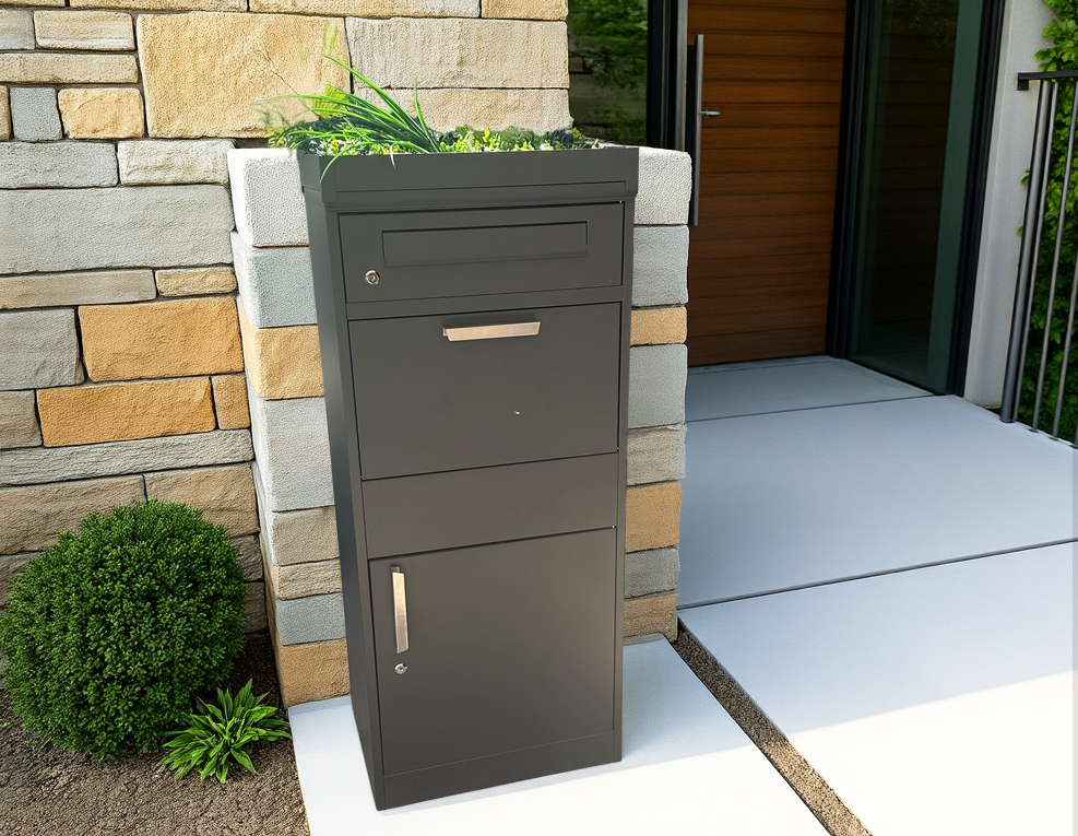 Anthracite Parcel And Letter Box | November Offers-Garden Furniture Centre-Parcel Box,LowRange,Accessories,Outdoor Storage,Storage Accessories,Wheelie Bin Storage,Wheelie Bin Covers,Monthly Offers-{collection_title}