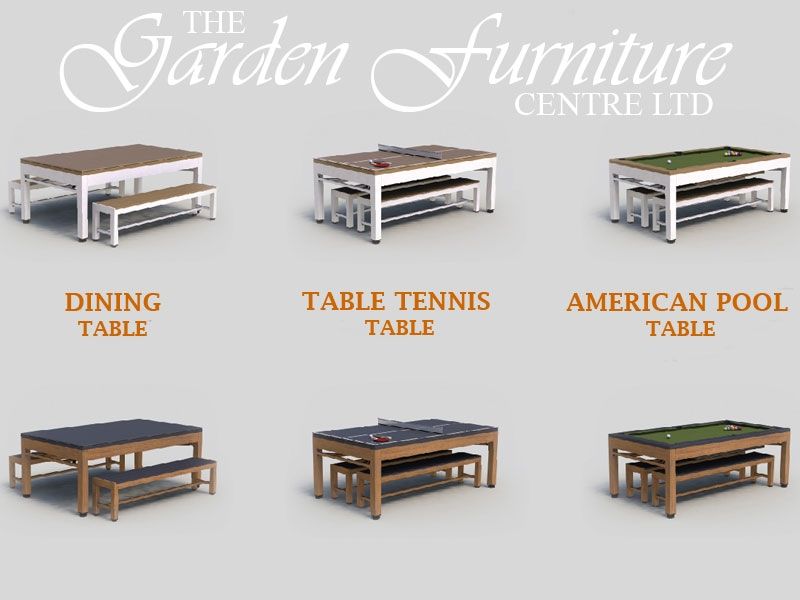 Outdoor Games Diner Table - Tan & White