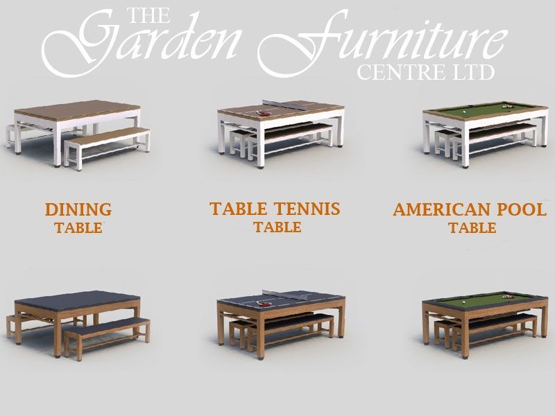 Outdoor Games Diner Table - Tan & White