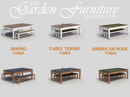 Outdoor Games Diner Table - Tan & White