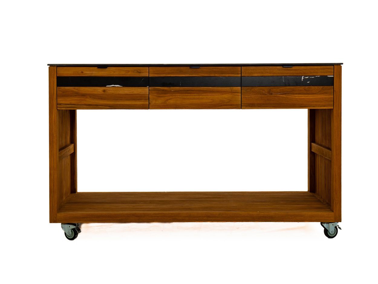 Amalfi Island Unit on Wheels-Garden Furniture Centre-HighRange,Reclaimed Furniture,Amalfi,Modular Furniture,Teak,Outdoor Furniture,Teak Garden Furniture,Ranges,Outdoor Kitchens,The Bari Outdoor Kitchen Range-{collection_title}