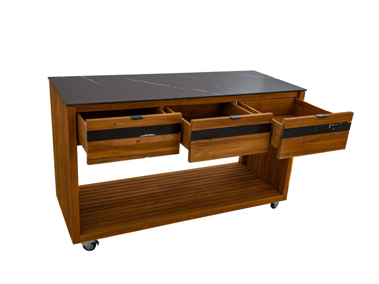 Amalfi Island Unit on Wheels-Garden Furniture Centre-HighRange,Reclaimed Furniture,Amalfi,Modular Furniture,Teak,Outdoor Furniture,Teak Garden Furniture,Ranges,Outdoor Kitchens,The Bari Outdoor Kitchen Range-{collection_title}