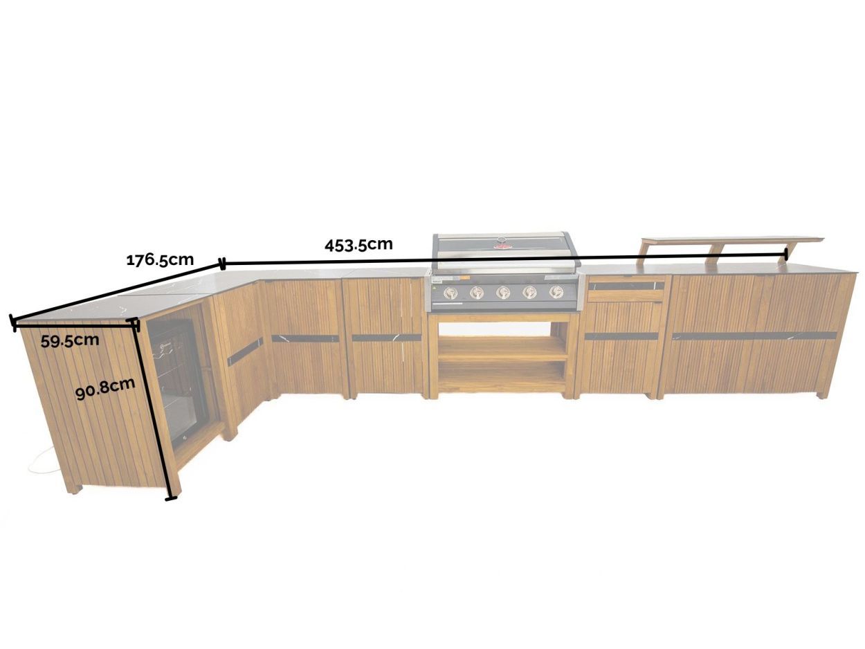 Amalfi Teak Outdoor Kitchen Set 1-Garden Furniture Centre-HighRange,Reclaimed Furniture,Amalfi,Outdoor Furniture,Outdoor Kitchens,The Bari Outdoor Kitchen Range,Kitchen Set-{collection_title}