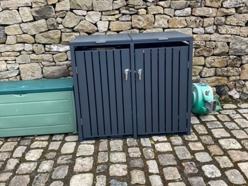 Anthracite Galvanized Steel Wheelie Bin Cover | Double