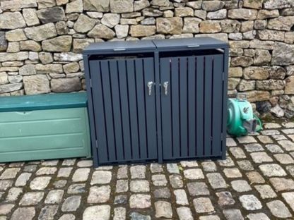 Anthracite Galvanized Steel Wheelie Bin Cover | Double