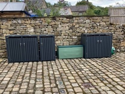 Anthracite Galvanised Steel Wheelie Bin Cover | Triple