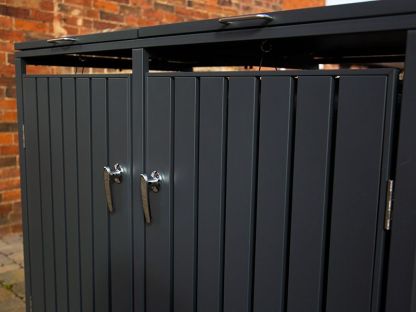 Anthracite Galvanized Steel Wheelie Bin Cover | Double