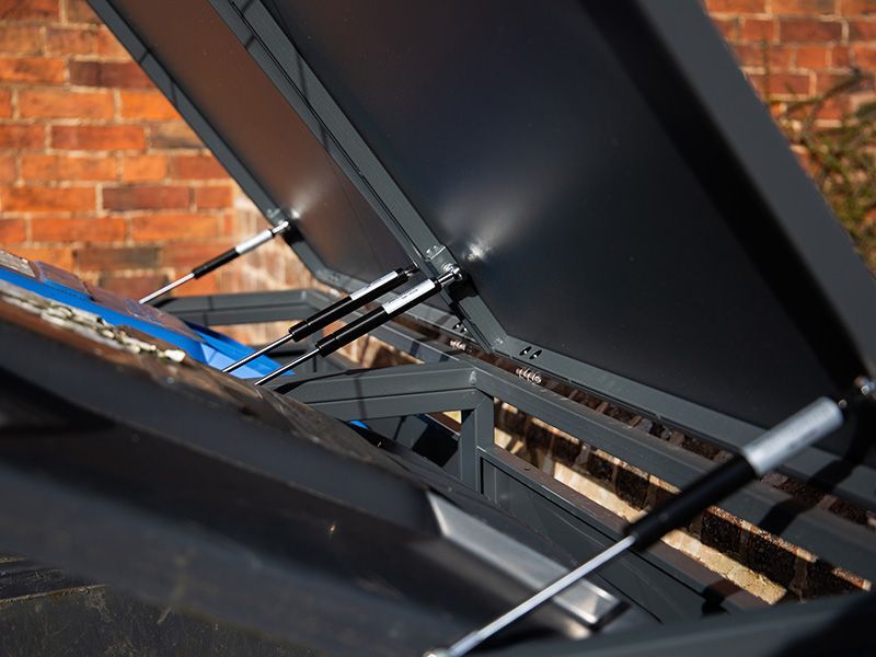 Anthracite Galvanized Steel Wheelie Bin Cover | Double