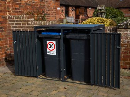Anthracite Galvanized Steel Wheelie Bin Cover | Double