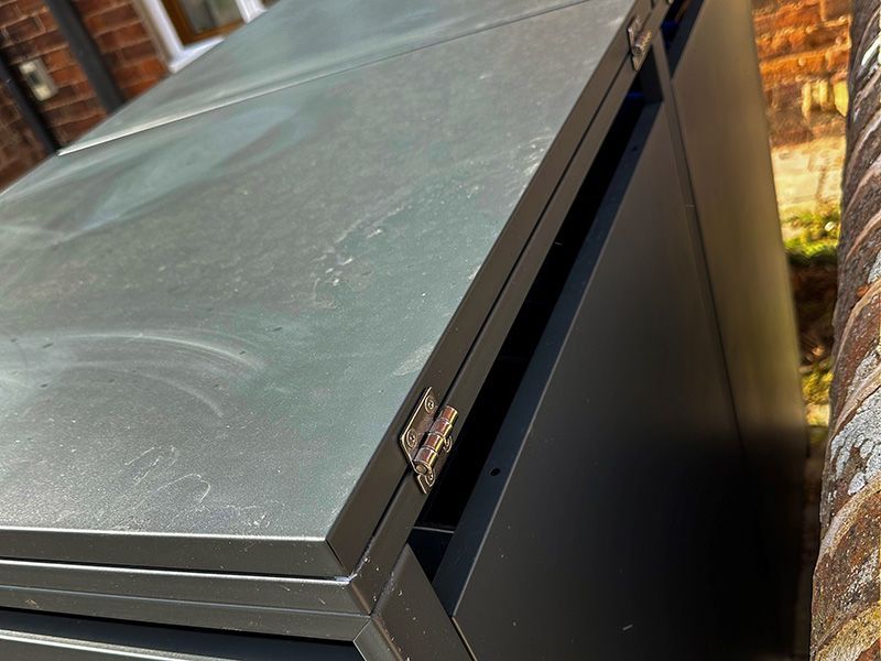 Anthracite Galvanized Steel Wheelie Bin Cover | Double