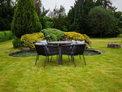 Terrazzo Bistro Table and 4 Aruba Dining Chairs Set