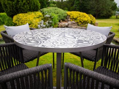 Terrazzo Bistro Table and 4 Aruba Dining Chairs Set
