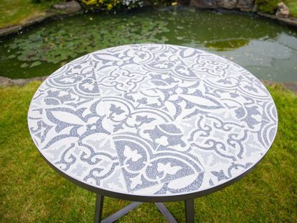 Terrazzo Bistro Table and 2 Aruba Dining Chairs Set