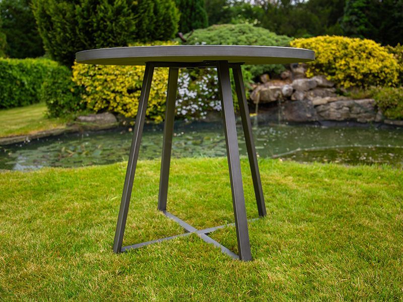 Terrazzo Bistro Table and 4 Aruba Dining Chairs Set-Garden Furniture Centre-HighRange,Metal,Tables,Dining Set,Outdoor Furniture,Metal Furniture,Outdoor Dining-{collection_title}