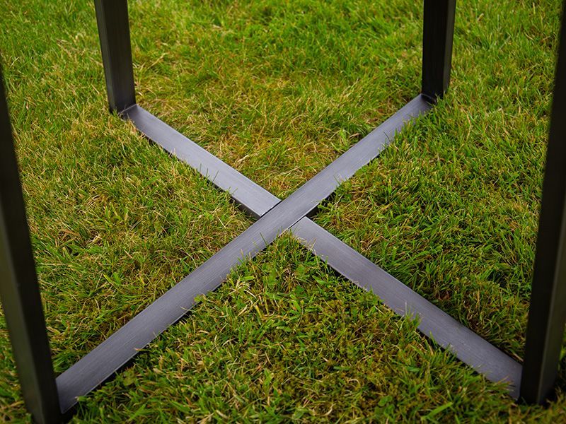 Terrazzo Bistro Table and 4 Aruba Dining Chairs Set-Garden Furniture Centre-HighRange,Metal,Tables,Dining Set,Outdoor Furniture,Metal Furniture,Outdoor Dining-{collection_title}