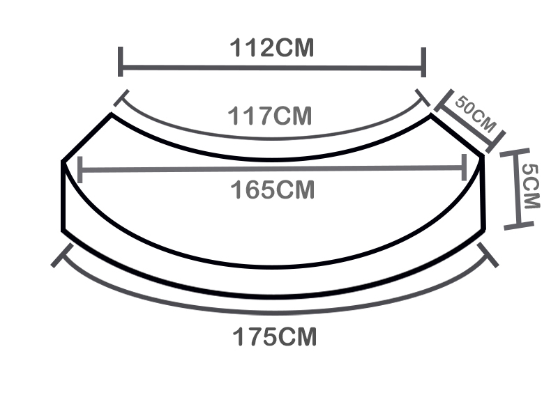 Contour Bench Cushion (Without Arms)-Garden Furniture Centre-LowRange,Under 100,Accessories,Outdoor Cushions,Benches,Bench Accessories,Curved Benches,Cushions-{collection_title}