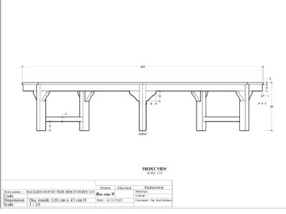 Backless Contour Tree Bench 