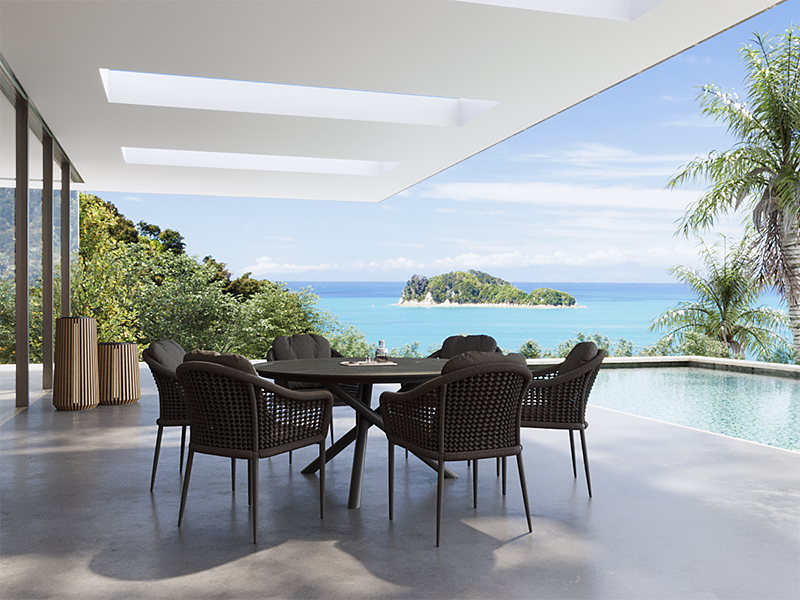 Santiago 6 Chair Dining Set-Garden Furniture Centre-HighRange,Metal,Outdoor Dining-{collection_title}