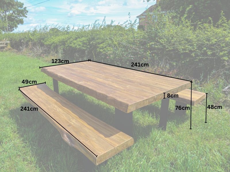 Barbarian Teak Bench Set -Garden Furniture Centre-HighRange,Teak,Tables,Dining Set,Outdoor Furniture,Teak Garden Furniture,Reclaimed Furniture,Outdoor Dining-{collection_title}