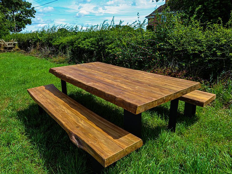 Barbarian Teak Bench Set 