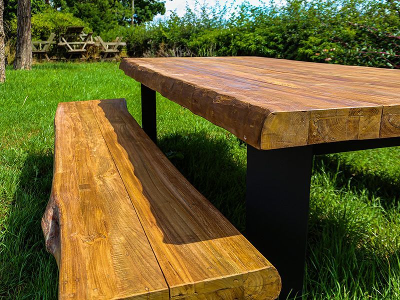 Barbarian Teak Bench Set -Garden Furniture Centre-HighRange,Teak,Tables,Dining Set,Outdoor Furniture,Teak Garden Furniture,Reclaimed Furniture,Outdoor Dining-{collection_title}