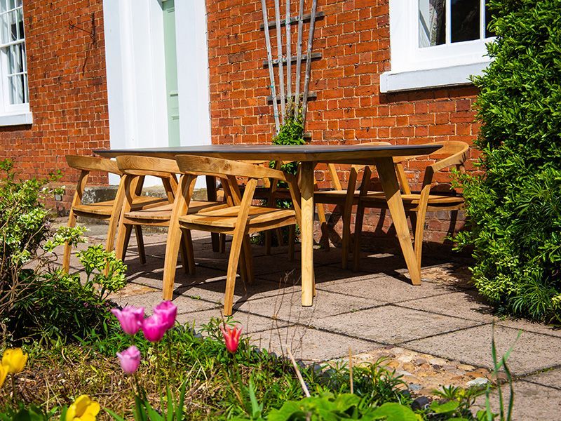 Bari 6 Chair Dining Set-Garden Furniture Centre-HighRange,Reclaimed Furniture,Bari,Teak,Tables,Dining Set,Outdoor Furniture,Teak Garden Furniture,Outdoor Dining,The Bari Outdoor Kitchen Range-{collection_title}