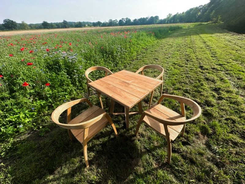 Teak 4 Chair Cafe Dining Set | Bari/Bali