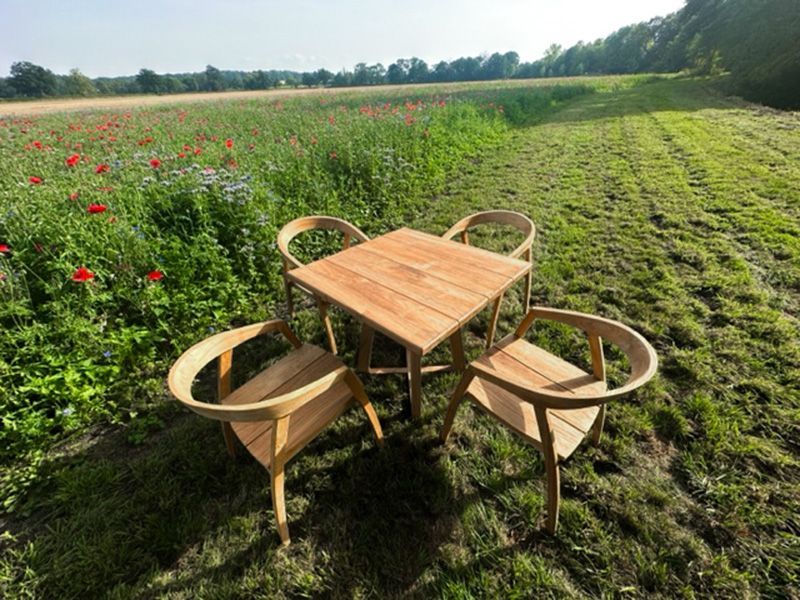 Teak 4 Chair Cafe Dining Set | Bari/Bali-Garden Furniture Centre-HighRange,Teak,Tables,Dining Set,Outdoor Furniture,Teak Garden Furniture,Reclaimed Furniture,Outdoor Dining,The Bari Outdoor Kitchen Range-{collection_title}