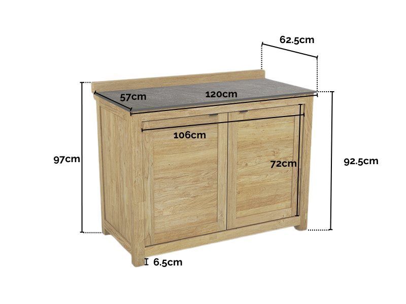 Bari Kitchen Double Door Unit-Garden Furniture Centre-HighRange,Reclaimed Furniture,Showroom exdis,Bari,Modular Furniture,Outdoor Furniture,Teak Garden Furniture,Outdoor Kitchens,The Bari Outdoor Kitchen Range,Teak,Outdoor Kitchen-{collection_title}