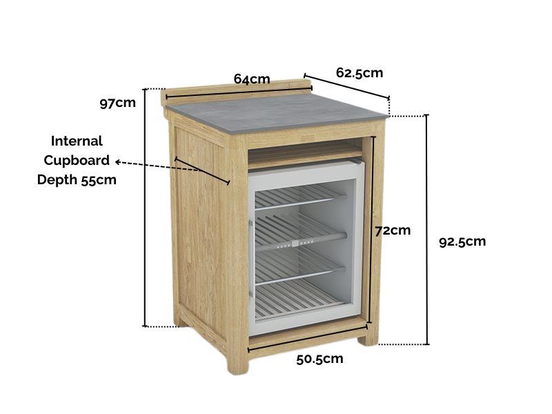 Bari Kitchen Fridge Unit | Bari -Garden Furniture Centre-MidInstock,instock,MidRange,Reclaimed Furniture,Showroom exdis,Bari,Modular Furniture,Outdoor Furniture,Teak Garden Furniture,Outdoor Kitchens,The Bari Outdoor Kitchen Range,Teak,Outdoor Kitchen-{collection_title}