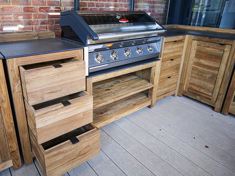 Bari Kitchen Unit 3 Drawers-Garden Furniture Centre-MidInstock,instock,MidRange,Reclaimed Furniture,Showroom exdis,Bari,Modular Furniture,Outdoor Furniture,Teak Garden Furniture,Outdoor Kitchens,The Bari Outdoor Kitchen Range,Teak,Outdoor Kitchen-{collection_title}