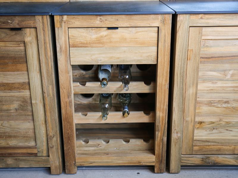 Wine Cabinet Kitchen Unit | Bari-Garden Furniture Centre-MidInstock,instock,MidRange,Reclaimed Furniture,Showroom exdis,Bari,Modular Furniture,Outdoor Furniture,Teak Garden Furniture,Outdoor Kitchens,The Bari Outdoor Kitchen Range,Teak,Outdoor Kitchen-{collection_title}