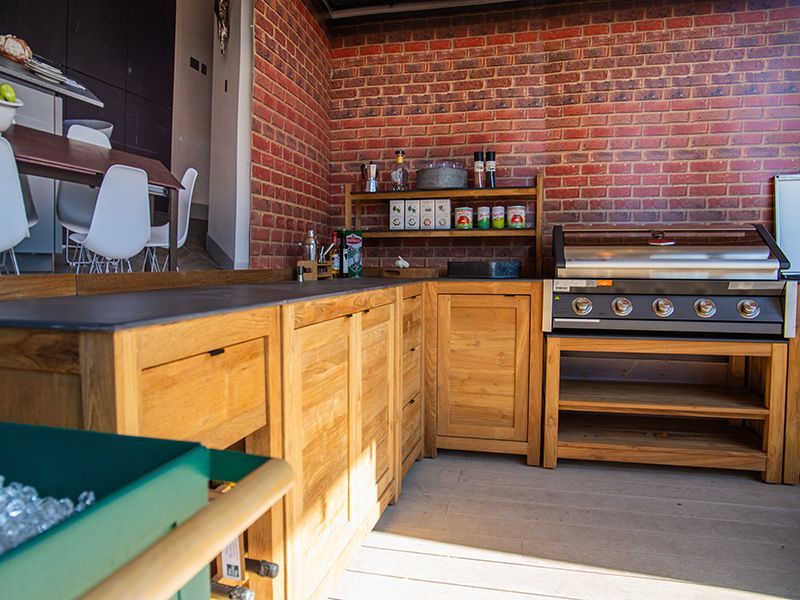 Bari Teak Outdoor Kitchen Set 1-Garden Furniture Centre-HighRange,Reclaimed Furniture,Kitchen Set,Bari,Outdoor Furniture,Outdoor Kitchens,The Bari Outdoor Kitchen Range-{collection_title}